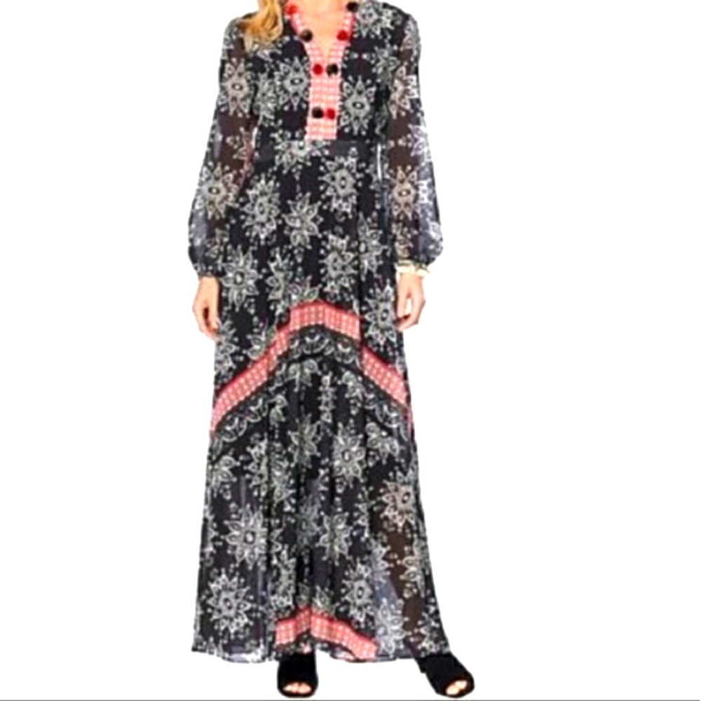 NWT Sheryl Crow Printed Maxi Dress, 6